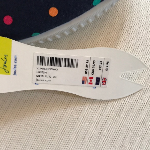 NWT Joules “Beside the Seaside” shoes size 1 - Picture 2 of 4